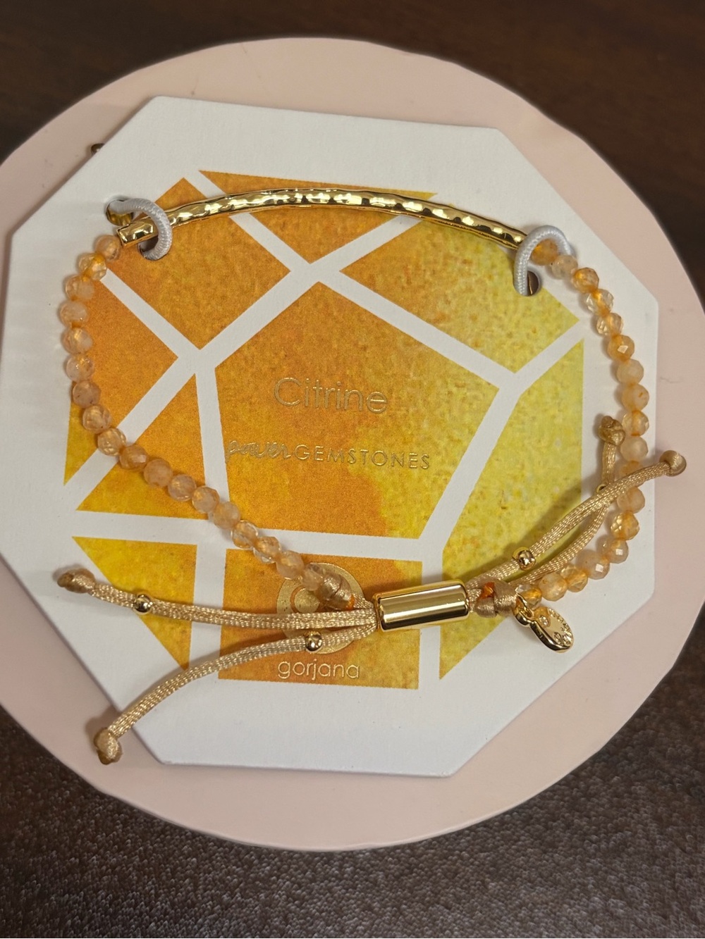 Gorjana Gold Bar and Citrine Bead Stretch Bracelet Set - Warm Yellow
